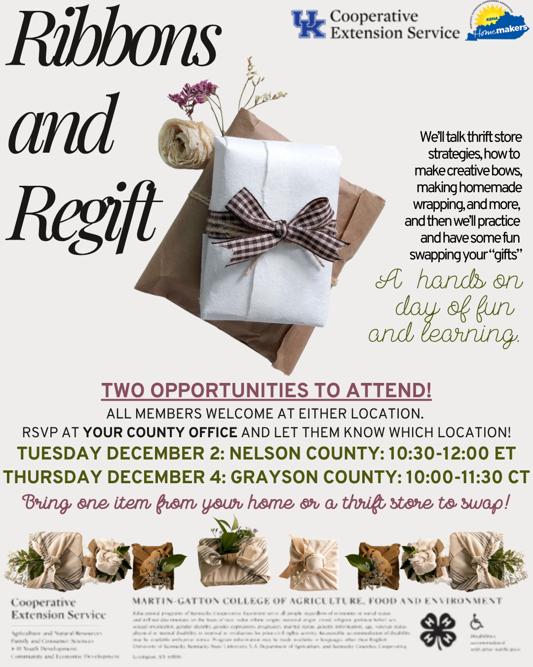 Ribbons & Regift flyer