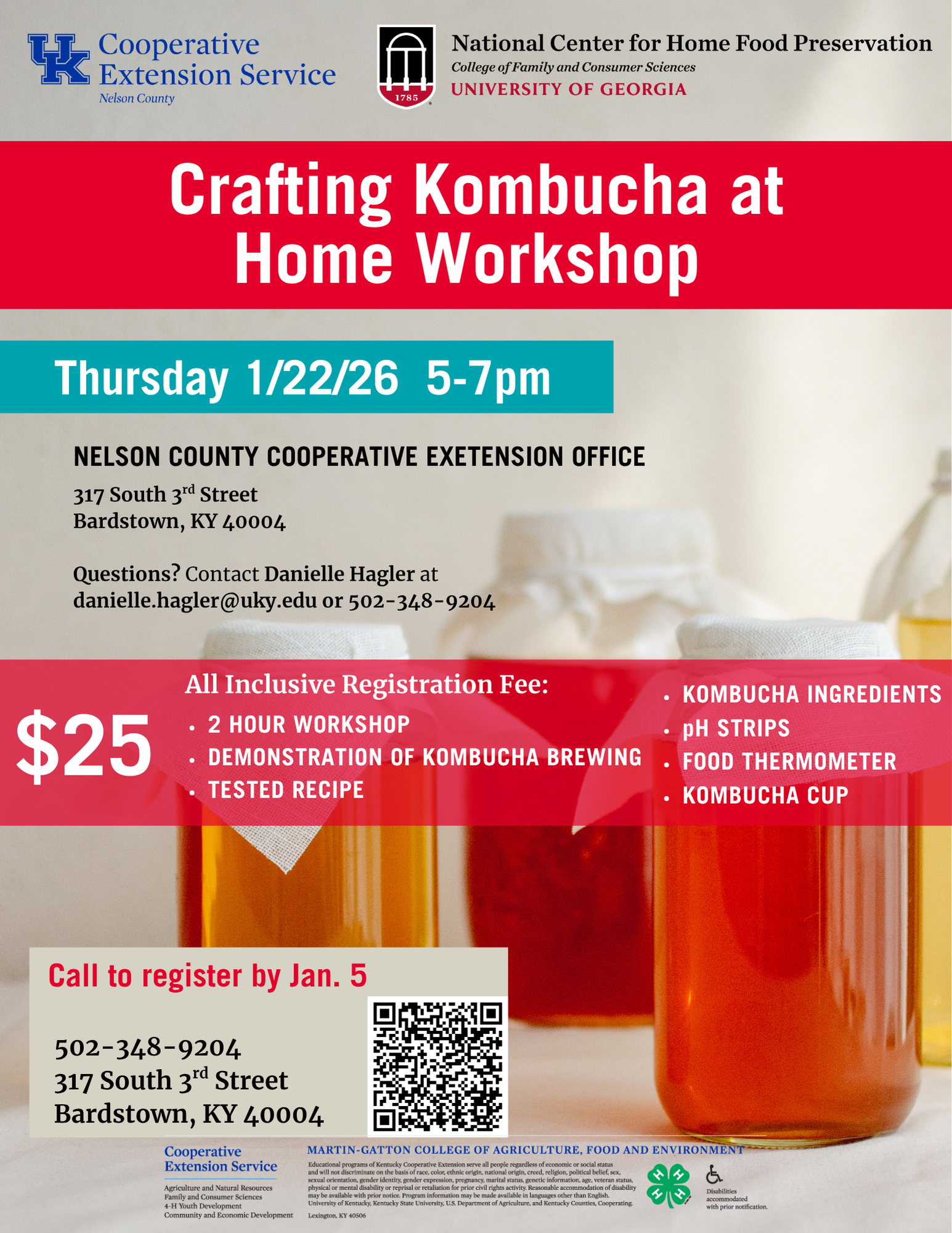 Kombucha workshop flyer